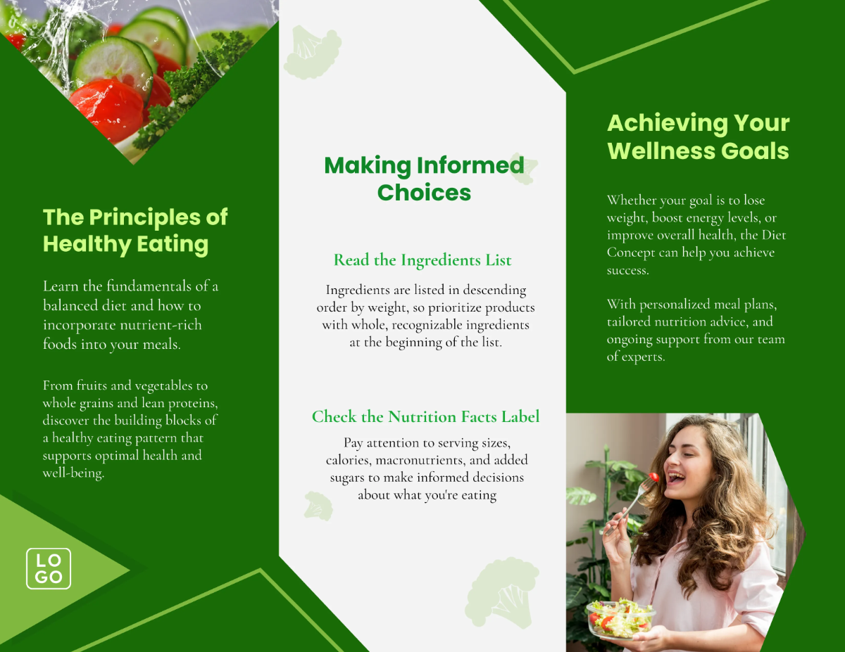Free Diet Concept Brochure Template to Edit Online