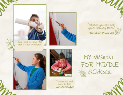 Free Middle School Vision Board Template to Edit Online