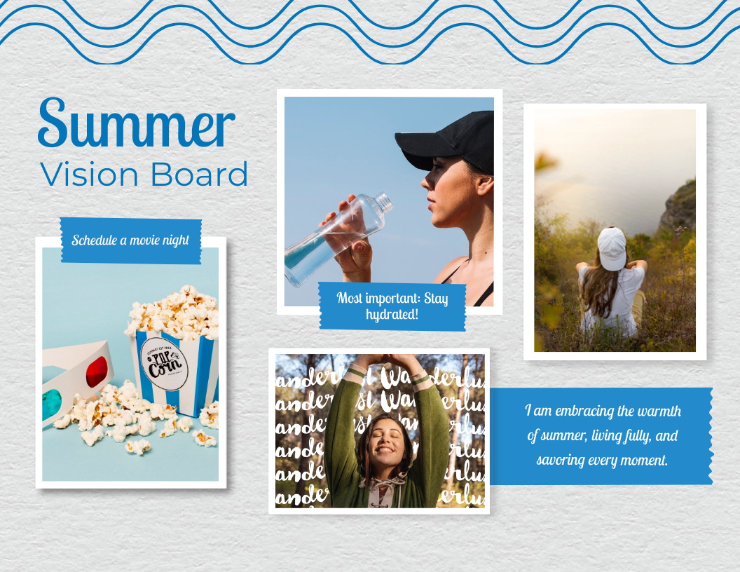 Free Summer Vision Board Template