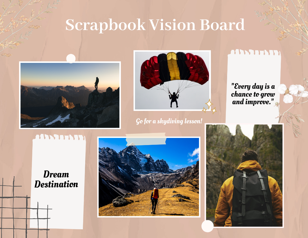 Scrapbook Vision Board Template - Edit Online & Download