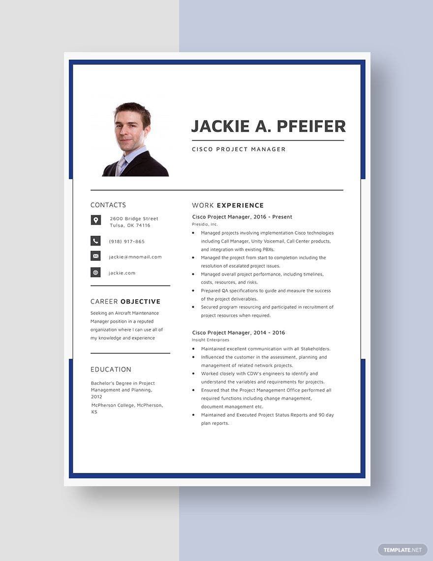 Cisco Project Manager Resume
