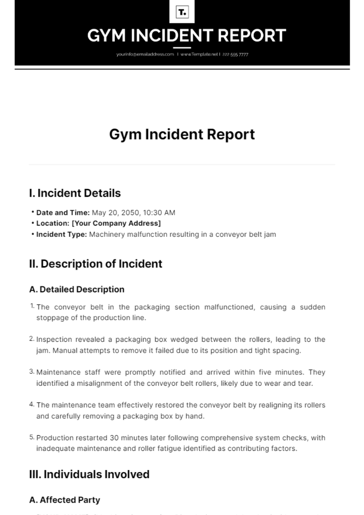 Gym Incident Report Template - Edit Online & Download