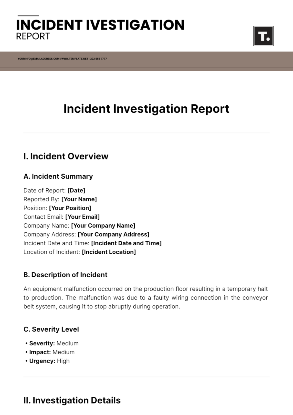 Incident Investigation Report Template - Edit Online & Download Example ...