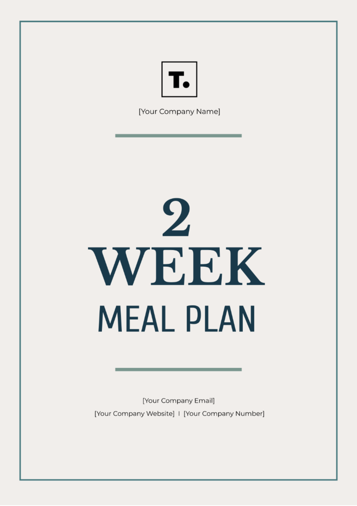 2 Week Meal Plan Template - Edit Online & Download