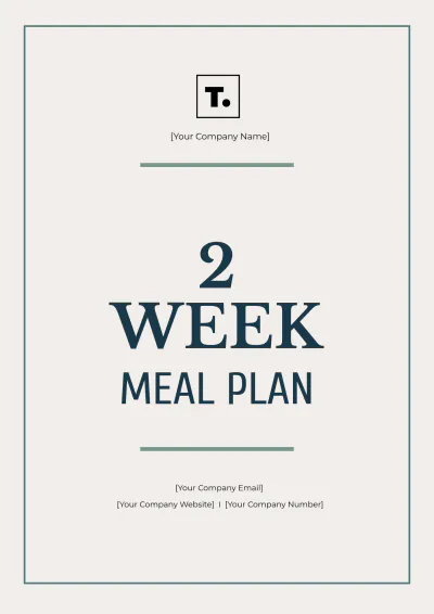 Free 2 Week Meal Plan Template to Edit Online