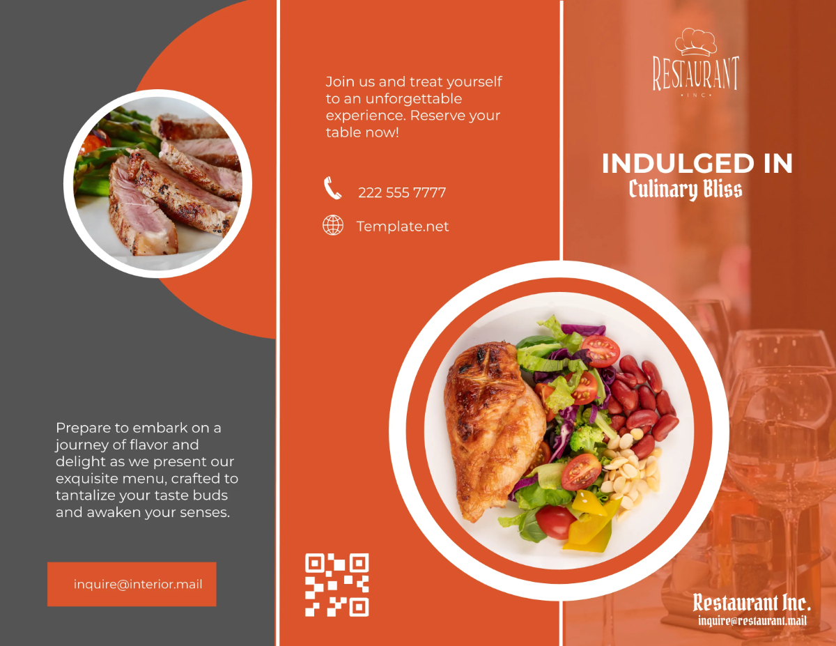Free Restaurant Brochure Templates Editable And Printable Free Restaurant Brochure Templates Editable And Printable