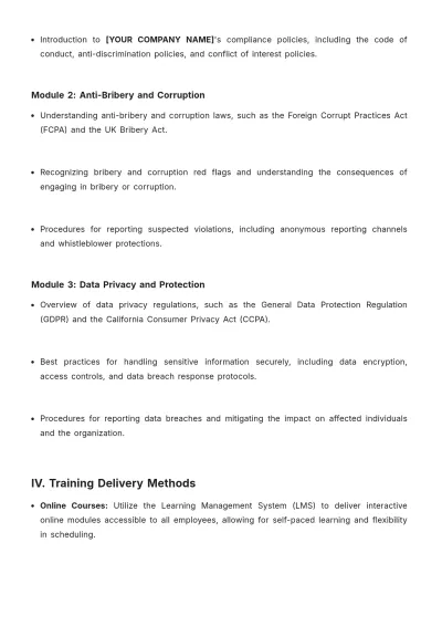 Free Training Delivery Plan Template to Edit Online
