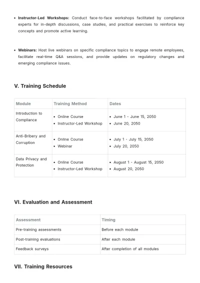 Free Training Delivery Plan Template to Edit Online