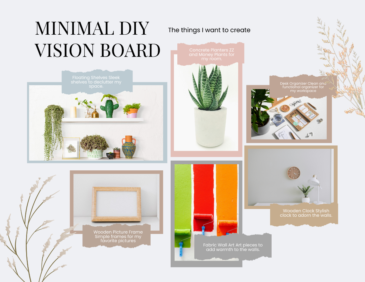 Minimal DIY Vision Board Template