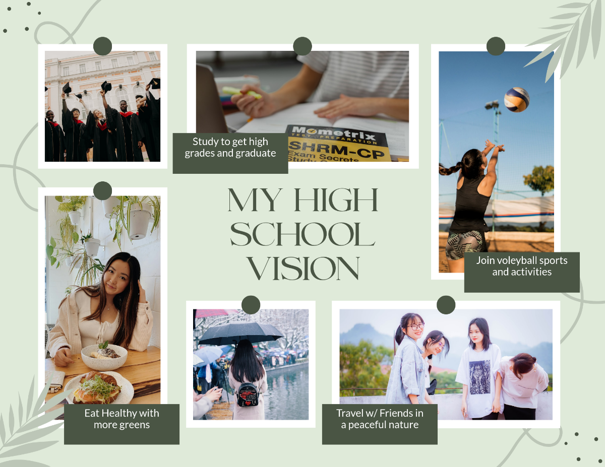 Free High School Vision Board Template to Edit Online