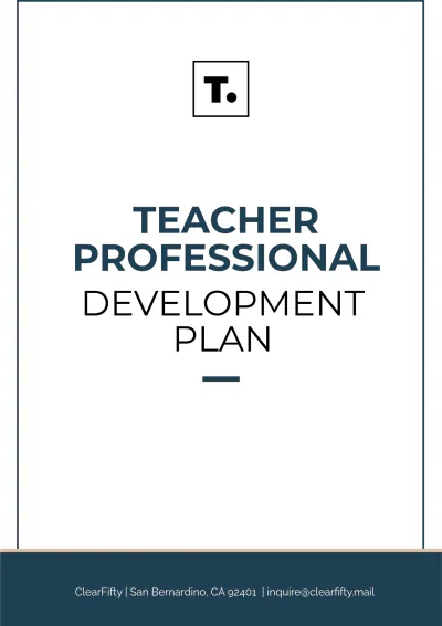 Free Teacher Professional Development Plan Template to Edit Online
