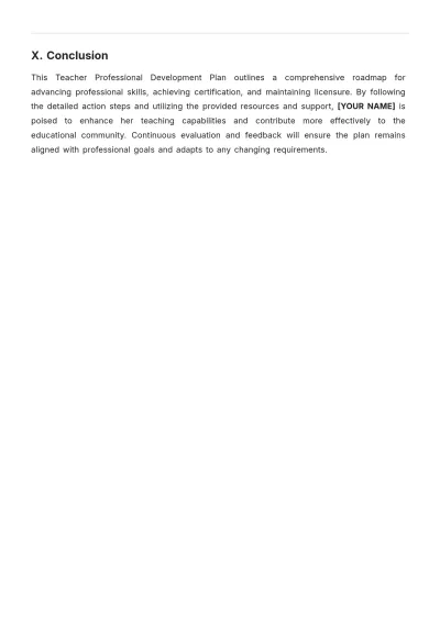 Free Teacher Professional Development Plan Template to Edit Online