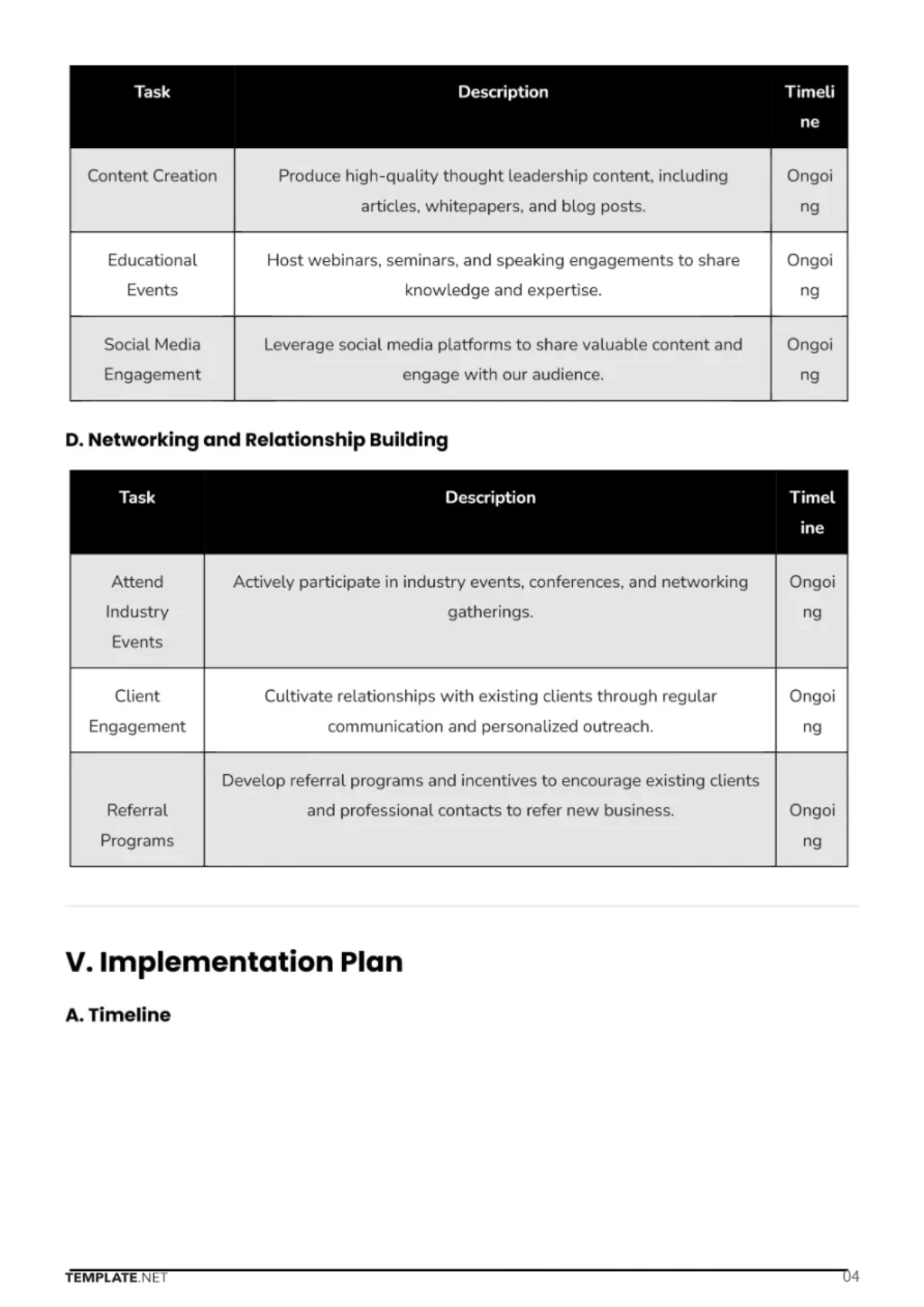 Free Law Firm Business Development Plan Template to Edit Online