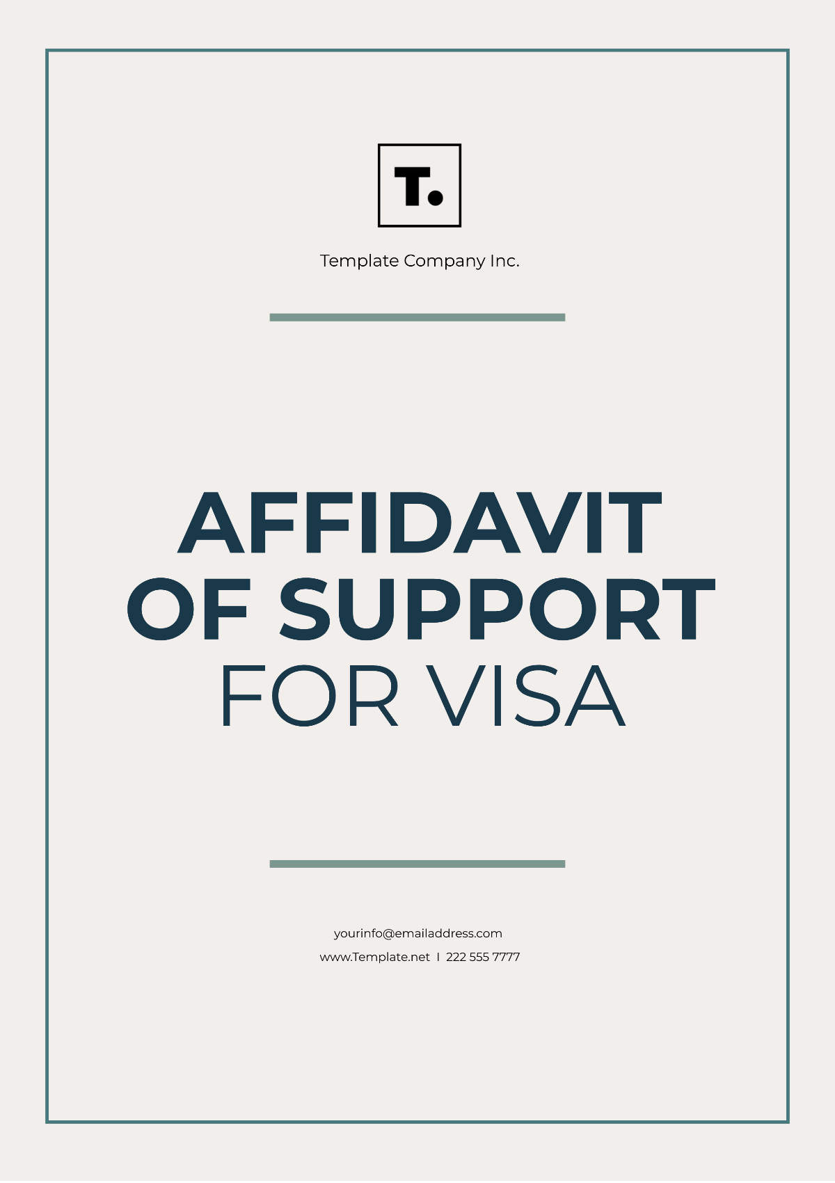 Affidavit Of Support For Visa Template