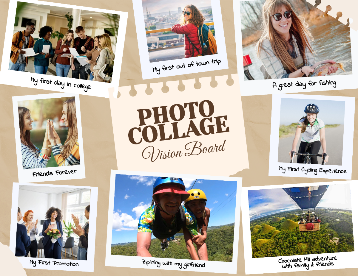 Photo Collage Vision Board Template - Edit Online & Download