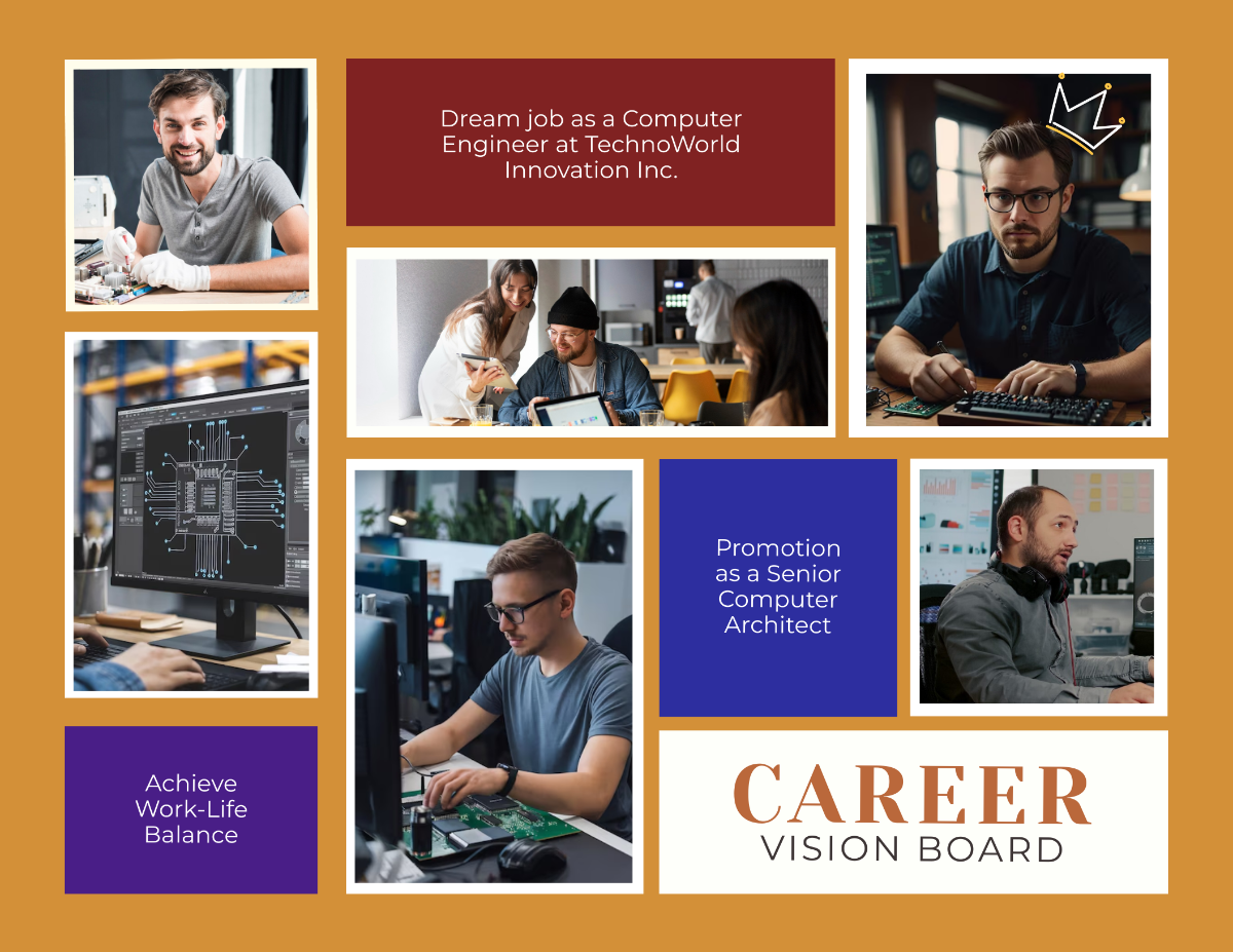 Free Career Vision Board Template to Edit Online