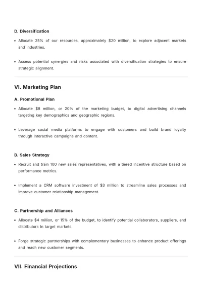 Free Market Development Plan Template to Edit Online