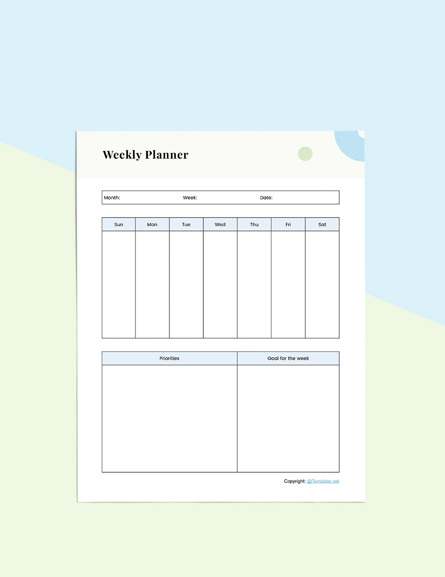 Editable Desk Planner Template
