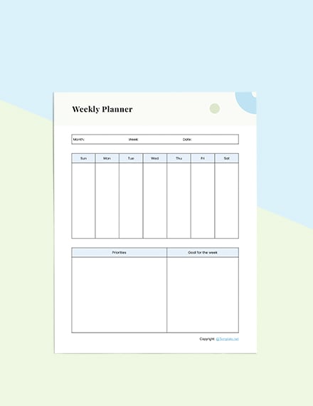 Editable Desk Planner Sample
