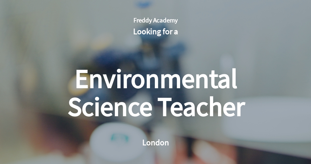 Free Environmental Science Teacher Job Ad/Description Template.jpe