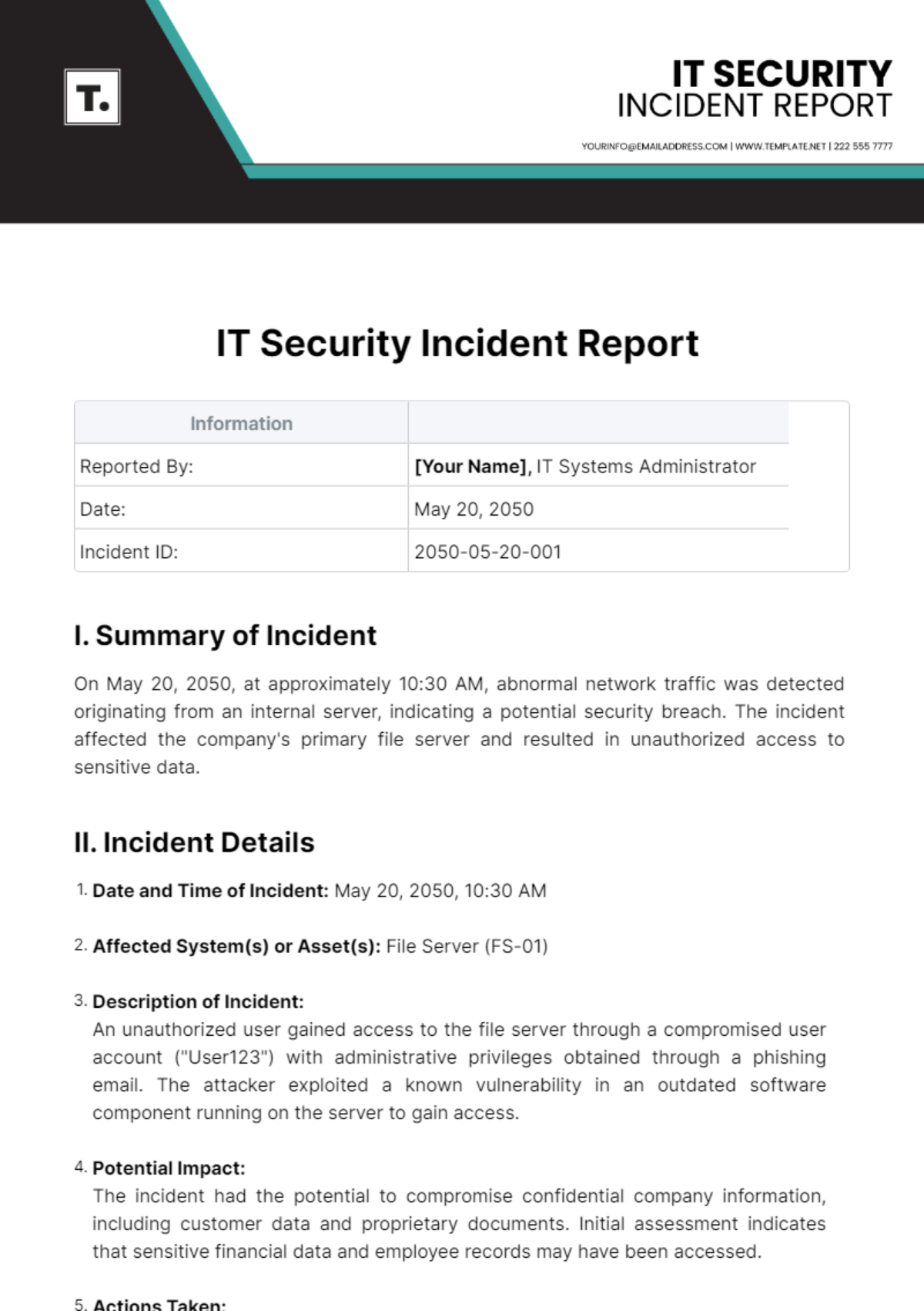 Free IT Security Incident Report Template To Edit Online Free IT Security Incident Report Template To Edit Online