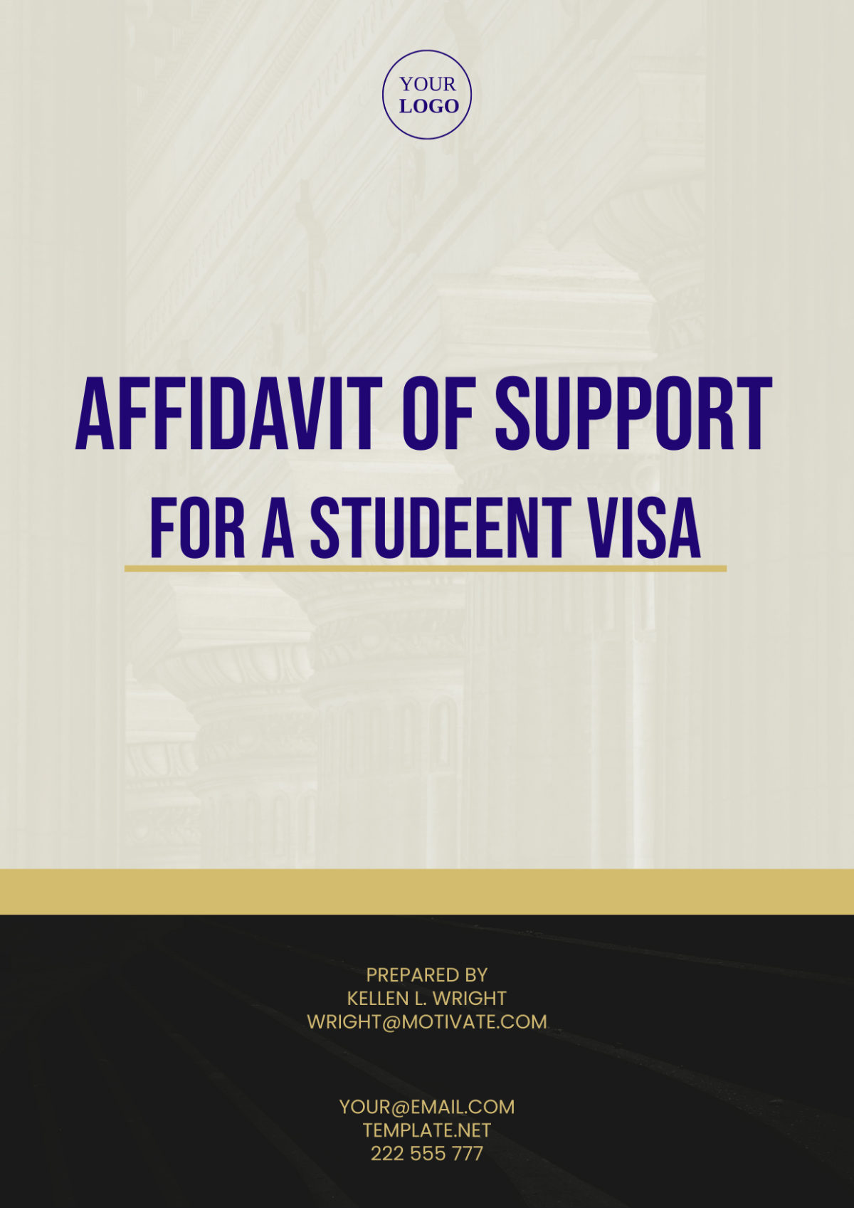 Affidavit Of Support For A Student Visa Template - Edit Online & Download