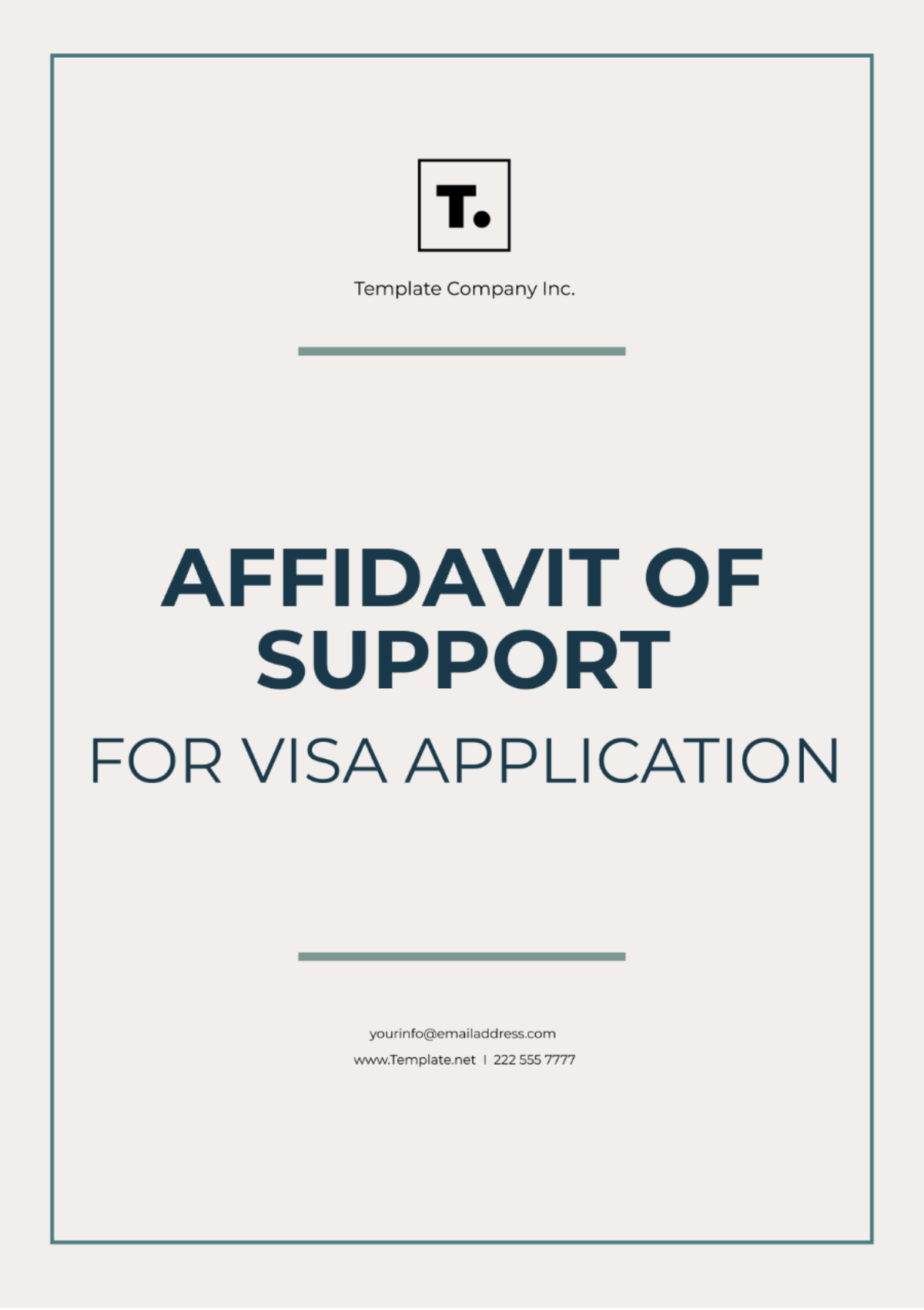 Affidavit Of Support For Visa Application Template