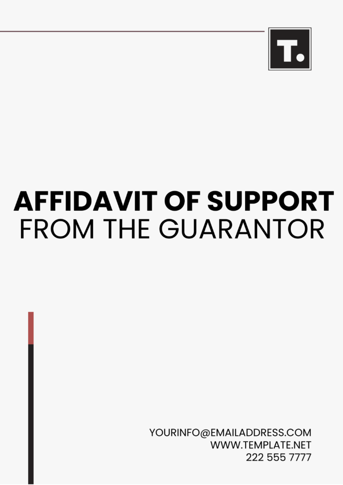 Affidavit Of Support From The Guarantor Template