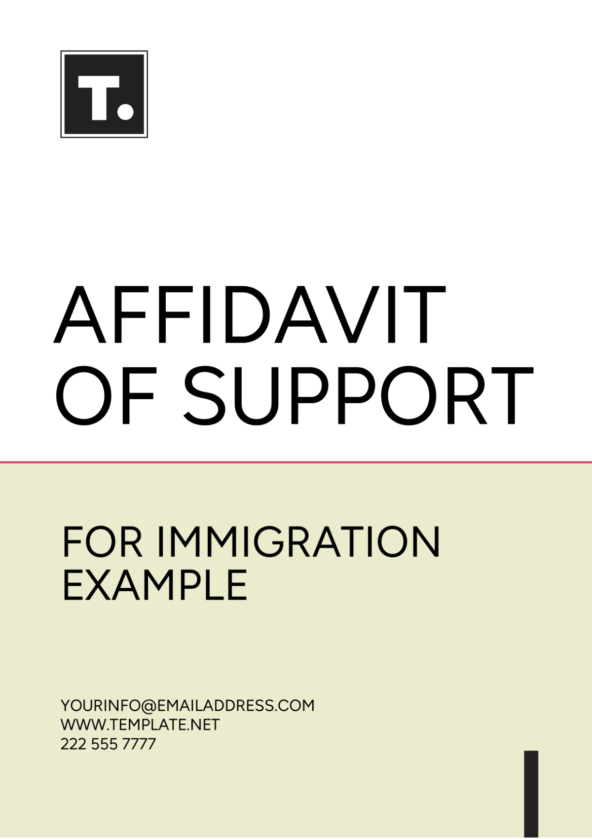 Affidavit Of Support Letter For Immigration Example Template