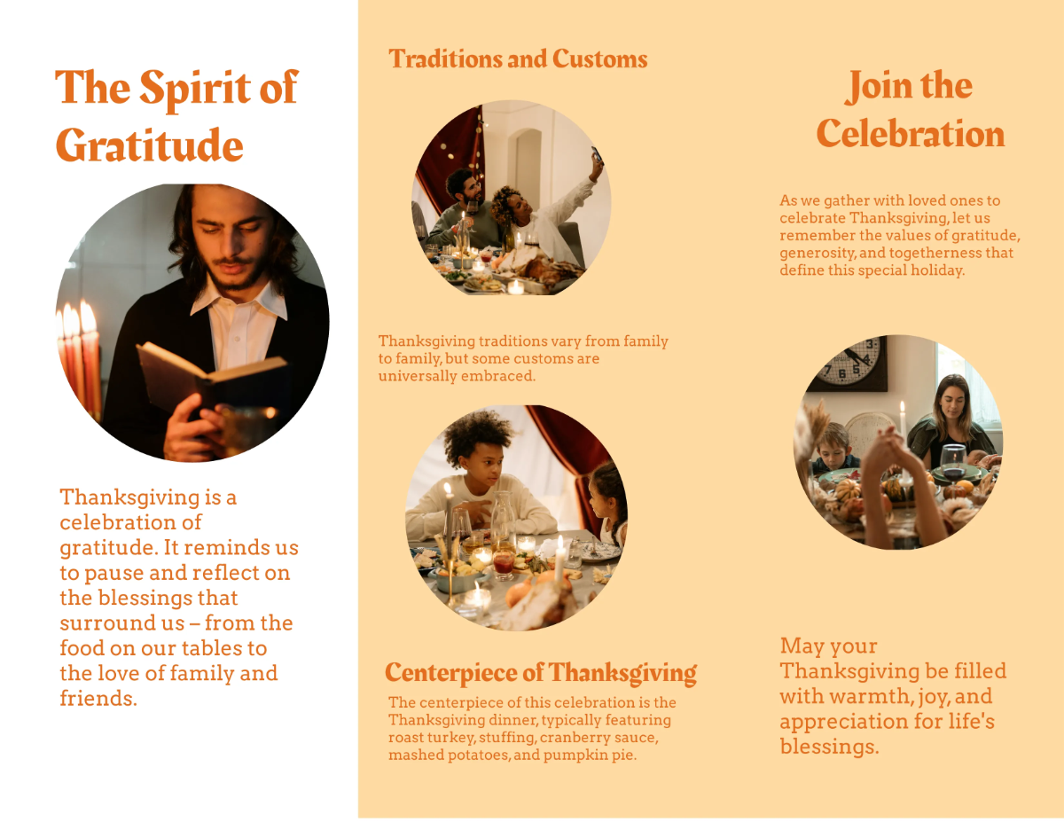 Free Thanksgiving Brochure Template to Edit Online