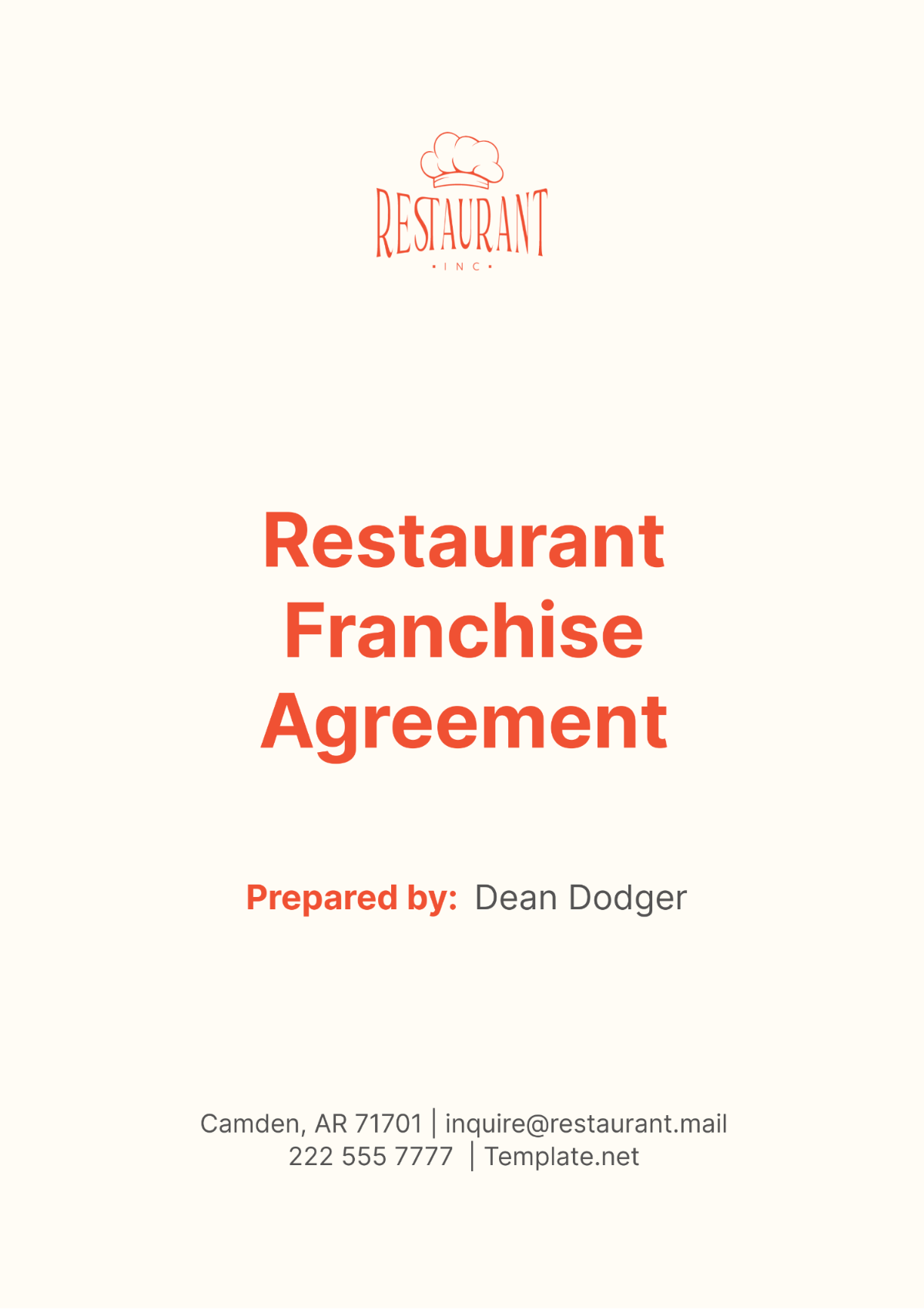 Restaurant Franchise Agreement Template - Edit Online & Download