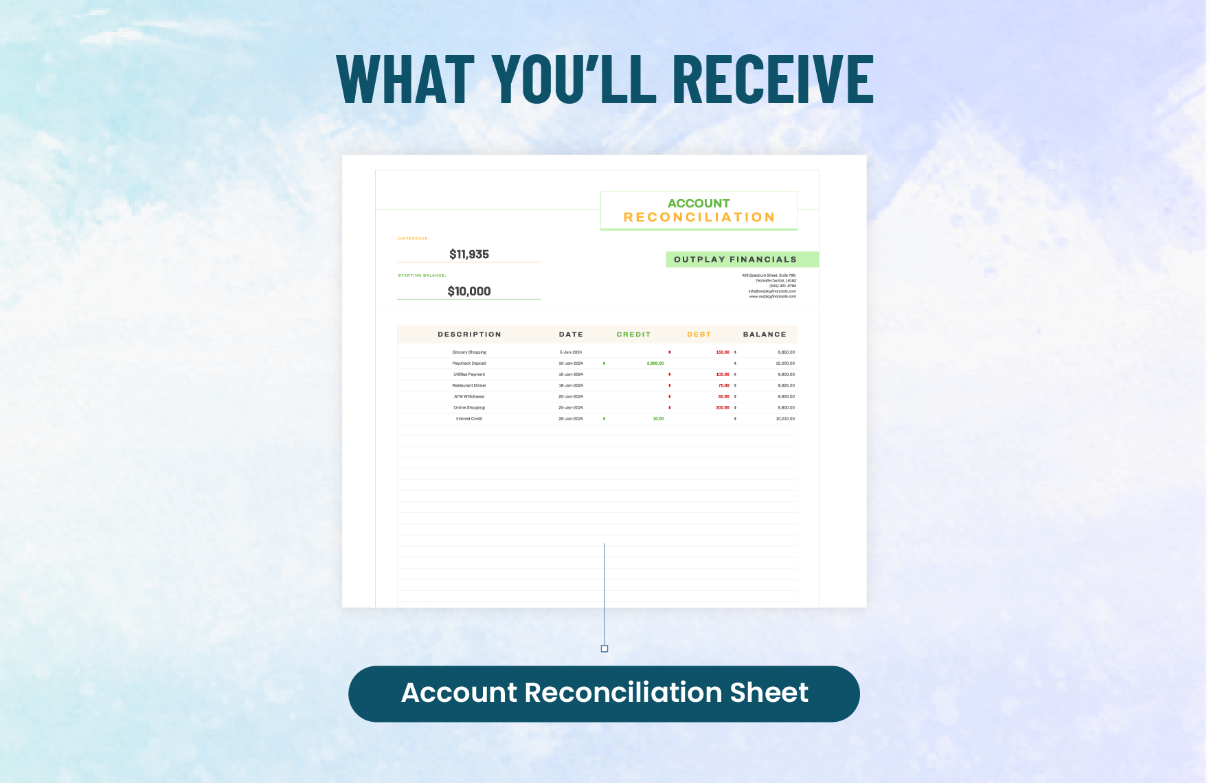 Account Reconciliation System Template
