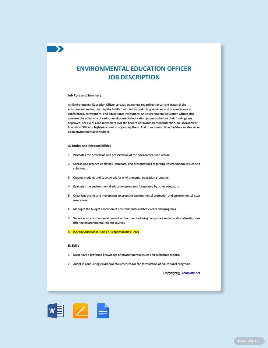 environmental-education-officer-job-ad-description-template-download