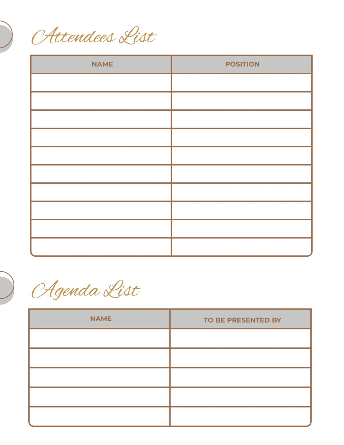 Free Interior Design Meeting Planner Template to Edit Online