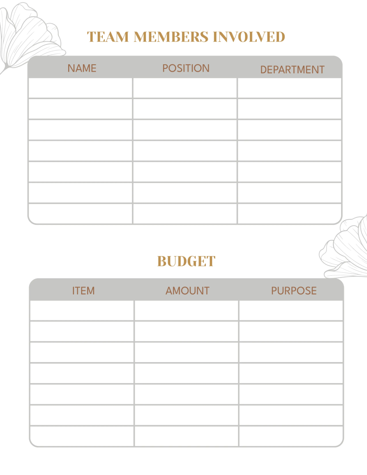 Free Interior Design Project Planner Template to Edit Online