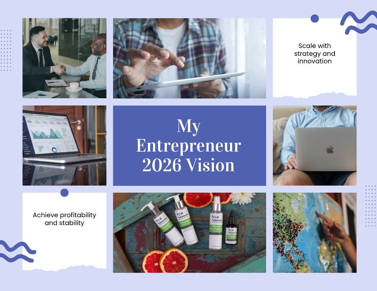 Free Entrepreneur Vision Board Template to Edit Online