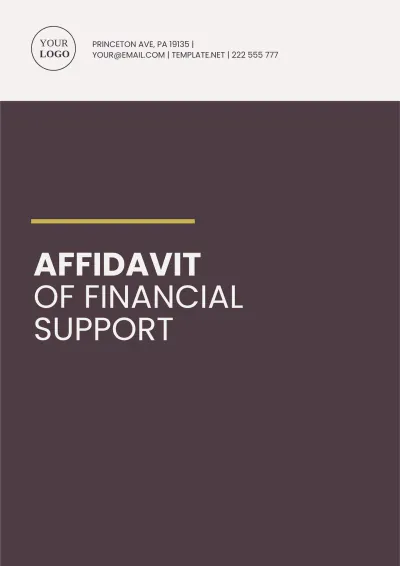 Free Affidavit of Financial Support Template to Edit Online