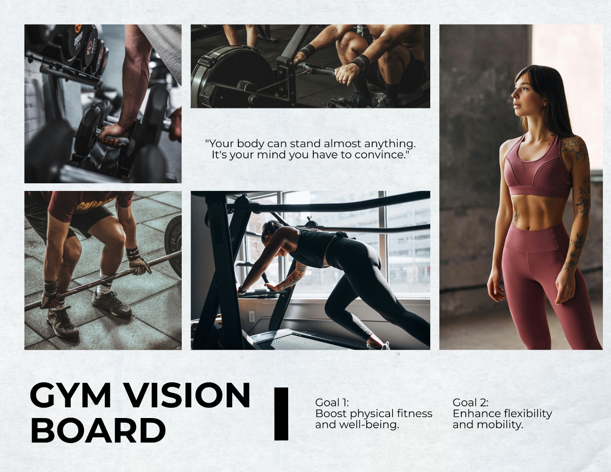 Gym Vision Board Template - Edit Online & Download