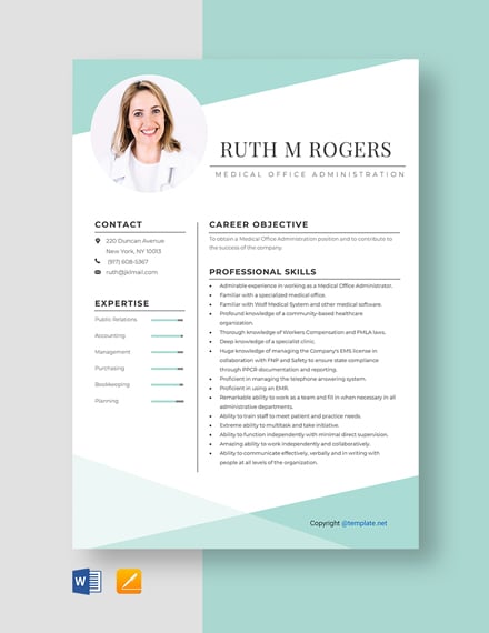 FREE Medical Office Administration Resume Template - Word ...
