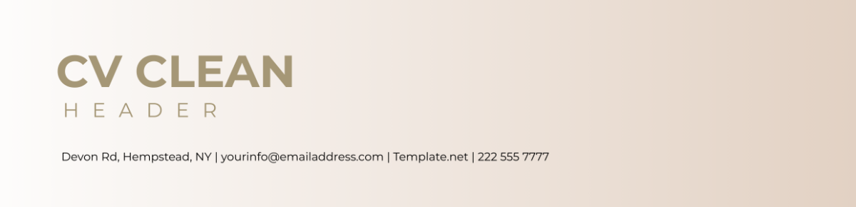CV Clean Header Template - Edit Online & Download