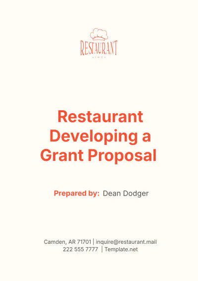 Free Restaurant Developing a Grant Proposal Template to Edit Online