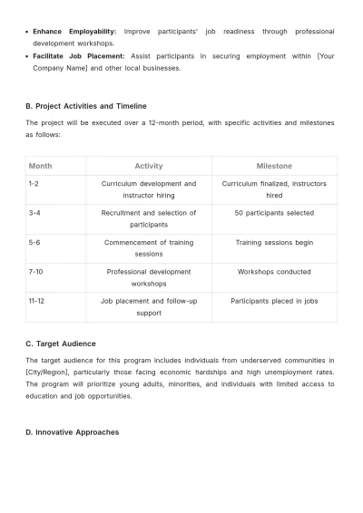 Free Restaurant Developing a Grant Proposal Template to Edit Online