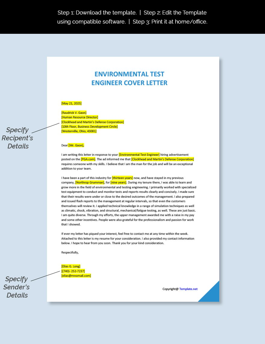 cover letter for environmental engineer fresher