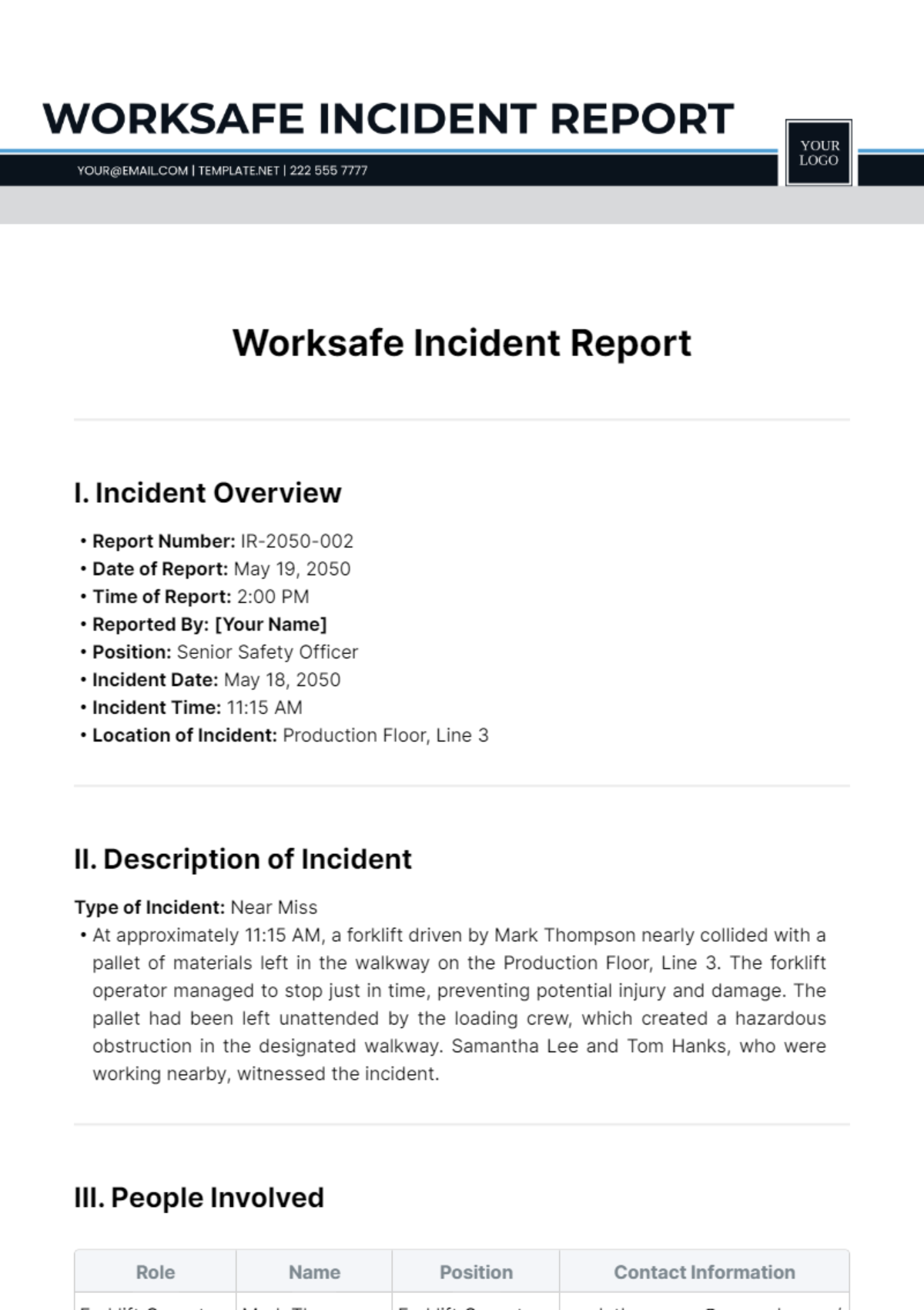 Worksafe Incident Report Template - Edit Online & Download Example ...