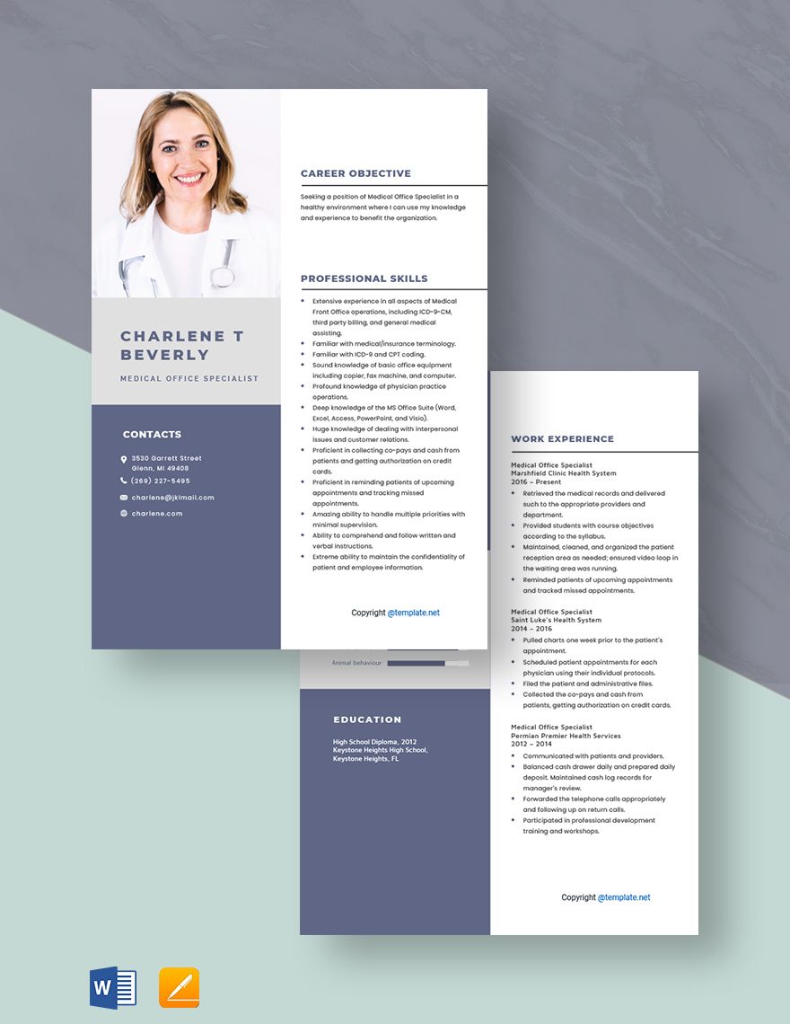 Medical Office Specialist Resume