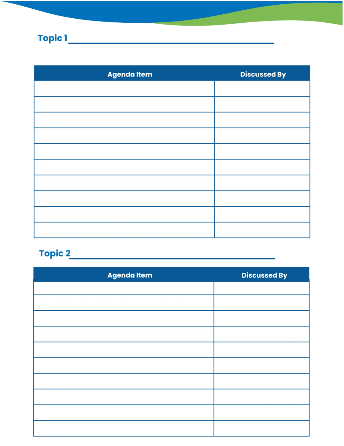 Free Travel Agency Meeting Planner Template to Edit Online