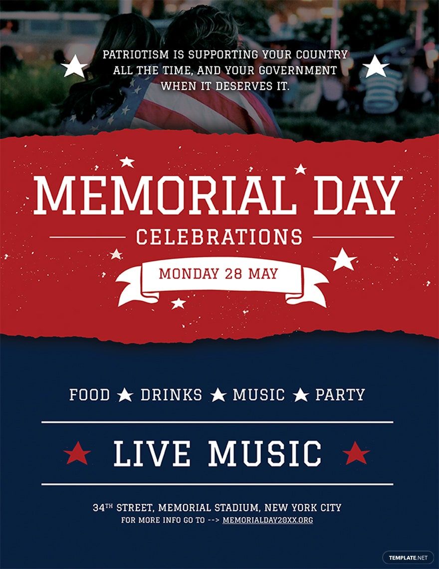 Memorial Day Poster Template in Word, Google Docs, PSD, Publisher