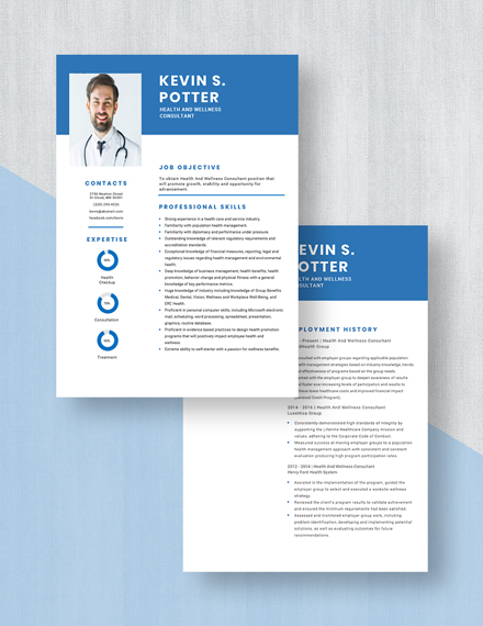 Health And Wellness Consultant Resume Download
