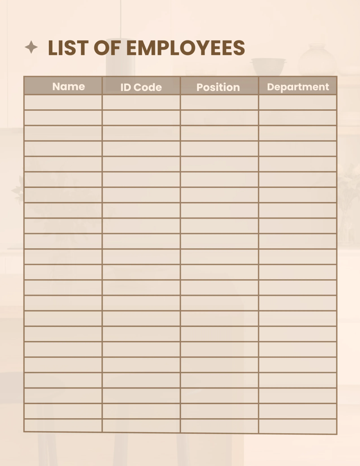 Free Interior Design Leave Planner Template to Edit Online