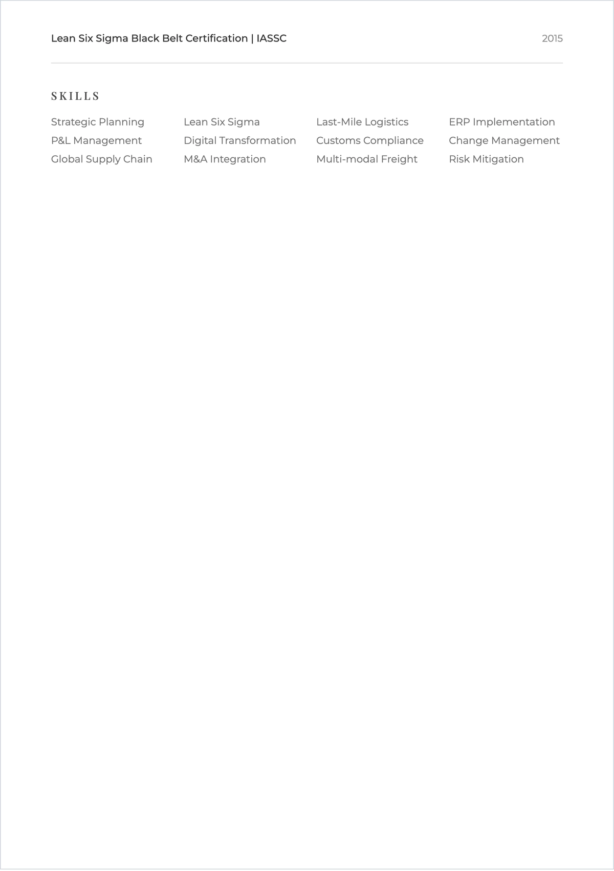 Free CV Executive Half ATS CV Template, AI CV Builder